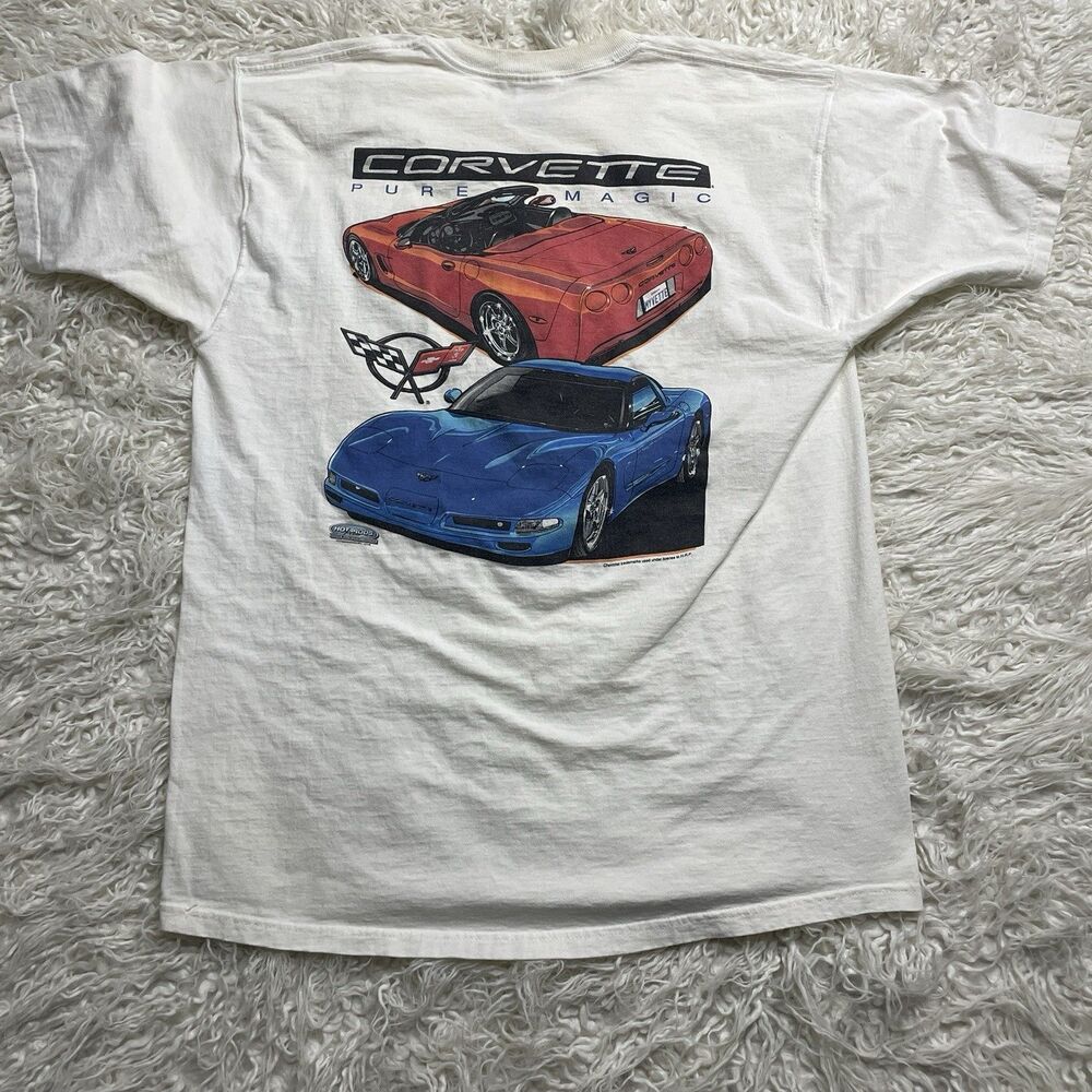 Fruit of the Loom White Corvette Graphic Tee